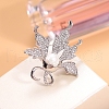 Maple Leaf Alloy Full Crystal Rhinestone Brooches for Backpack Clothes PW-WG34212-02-1