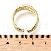 Brass Micro Pave Cubic Zirconia Open Cuff Rings RJEW-D313-11PG-5
