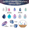 100Pcs 10 Colors Transparent Glass Beads GGLA-TA0002-03-5