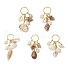 Ocean Style Natural Shell with Synthetic Turquoise Keychains KEYC-JKC01231-2