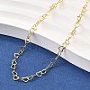 Brass Heart Link Chain Necklaces NJEW-M108-33G-1