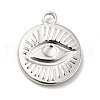 Non-Tarnish 304 Stainless Steel Pendants STAS-E176-15P-3