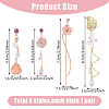 FIBLOOM 4 Pair 4 Style Resin Petal & Sakura Flower Dangle Stud Earrings EJEW-FI0003-15-2