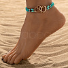 Double Heart Alloy Link Stretch Anklets WGB60B8-06-1