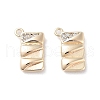 Brass Micro Pave Clear Cubic Zirconia Charms KK-F871-42G-1