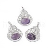 Natural Amethyst Pendants G-H283-01X-1