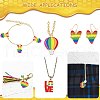 Rainbow Style Alloy Enamel Pendants FIND-CJC0004-43G-7