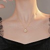 304 Stainless Steel Pave Natural White Shell Avocado Pendants Necklaces for Women FS-WGDDBAD-01-3