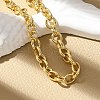 Brass Ring Link Chain Bracelets for Women Men BJEW-K273-09G-2