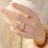 Natural Rainbow Tourmaline Round Beaded Finger Rings WGDC3AE-02-2