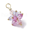 5Pcs Flower Acrylic Pendants PALLOY-JF03056-4