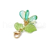 Flower Glass Pendants Decorations HJEW-MZ00213-6