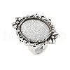 Vintage Adjustable Iron Finger Ring Components Alloy Cabochon Bezel Settings PALLOY-Q300-10AS-NR-4