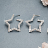 S925 Sterling Silver Star Stud Earrings NU9331-3