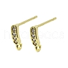 Brass Micro Pave Cubic Zirconia Stud Earring Findings KK-U072-42G-1