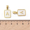 26Pcs Letter A~Z Ion Plating(IP) 304 Stainless Steel Pave Shell Pendants STAS-G327-01G-4