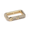 Brass Micro Pave Clear Cubic Zirconia Spring Gate Rings ZIRC-F120-006G-2