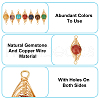 HOBBIESAY 28Pcs 14 Styles Mixed Gemstone Copper Wire Wrapped Connector Charms FIND-HY0003-94-5