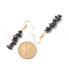 Natural Obsidian Chip Beaded Dangle Earrings EJEW-JE04788-08-4