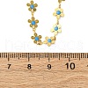 Flower 304 Stainless Steel Link Chain Necklaces for Women NJEW-M107-01G-3