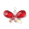 5Pcs 5 Color Glass Pendants PALLOY-TA00052-2
