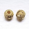 Real 18K Gold Plated Rondelle 925 Sterling Silver Textured Beads STER-M101-02-6mm-1