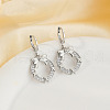 Elegant Brass Clear Cubic Zirconia Bowknot Hoop Earrings UQ7688-1