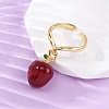 Brass Enamel Open Cuff Rings for Women RJEW-U057-20G-3