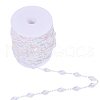 Rhombus Acrylic Rhinestone Beaded Trim FIND-WH0202-02-9