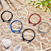 FIBLOOM 6Pcs 6 Colors Survival Polyester Cord Bracelets Set with Alloy Shark Shape Clasps BJEW-FI0001-72-5