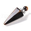Natural Tiger Eye Faceted Cone Openable Perfume Bottle Big Pendants G-L524-18P-08-2