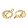 Brass Micro Pave Clear Cubic Zirconia Pendants ZIRC-L103-005G-2