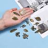 Mixed Style Tibetan Style Alloy Leaf Pendants TIBEP-F040-01AB-6
