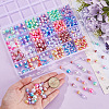 SOFPLATE 880Pcs Rainbow ABS Plastic Imitation Pearl Beads OACR-SP0001-19-3
