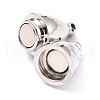 Tarnish Resistant 304 Stainless Steel Magnetic Clasps with Loops STAS-M290-06B-P-3