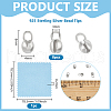BENECREAT 925 Sterling Silver Bead Tips with Suede Fabric Square Silver Polishing Cloth FIND-BC0013-10C-2