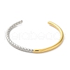 Two Tone 304 Stainless Steel Cuff Bangles BJEW-Q773-02-2