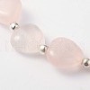 Heart Rose Quartz Stretch Bracelets BJEW-JB02066-03-2