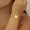 Vintage European Style Brass Flat Round Link Chain Bracelets for Women for Women. ZS6290-2