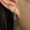 925 Sterling Silverr Micro Pave Cubic Zirconia Geometric Teardrop Hoop Earrings JL9080-3-2