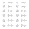 Boutigem 60 Sets 6 Style Star & Flower & Bowknot & Heart & Clover & Ball Tiny Resin Stud Earrings with Ear Nut for Women EJEW-BG0001-01-2
