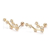 Brass Micro Pave Clear Cubic Zirconia Stud Earrings EJEW-F258-01D-G-1