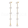 304 Stainless Steel with Plastic Pearl Stud Dangle Earrings EJEW-Q386-02B-G-1