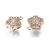 Hollow Brass Micro Pave Clear Cubic Zirconia Charms KK-S359-142-RS-3