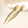 Rack Plating Brass Star Ear Studs EJEW-P226-15G-5