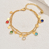 Brass Curb Chain Multi-strand Bracelets YZ2574-4