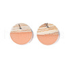 Transparent Resin & Wood Stud Earrings EJEW-N017-003A-D06-4