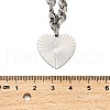 304 Stainless Steel Heart Pendant Rolo Chain Necklaces for Women NJEW-Q028-06P-3