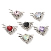 Spray Painted Alloy Micro Pave Cubic Zirconia Pendants PALLOY-O001-09P-1