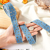 5 Yards Polyester 3D Star Gold Stamping Ribbon OCOR-TAC0023-14B-6